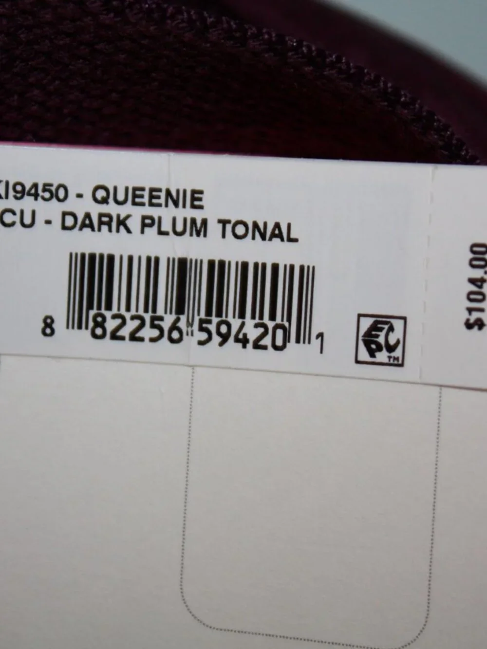 NWT Kipling Queenie Nylon Small Backpack Purse Dark Plum Tonal K19450 & Keychain